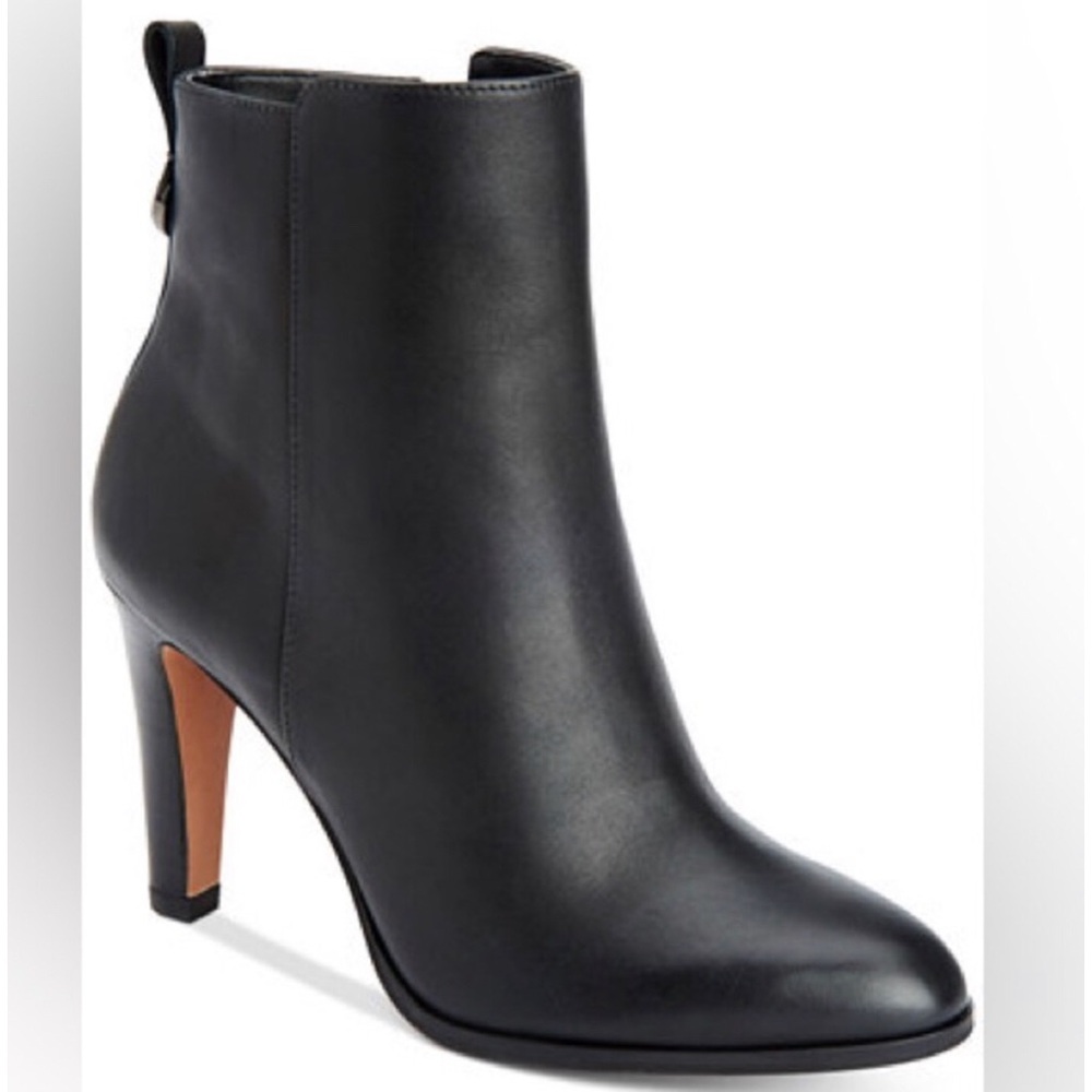 Coach Jenna Black Leather Booties Size 7